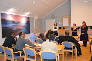 Sami parliament representatives talking about the sami, Sweden's indigenous people.