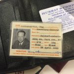 Dag Hammarskjöld's UN ID card found in his briefcase.