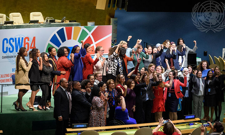 An image from the opening of the 64th Session of Commission on Status of Women