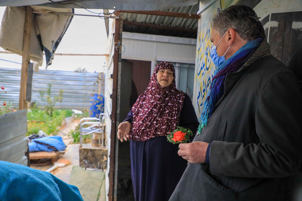 Dominik Bartsch at the Za’atari refugee camp in December 2020. Photograph courtesy of UNHCR Jordan.
