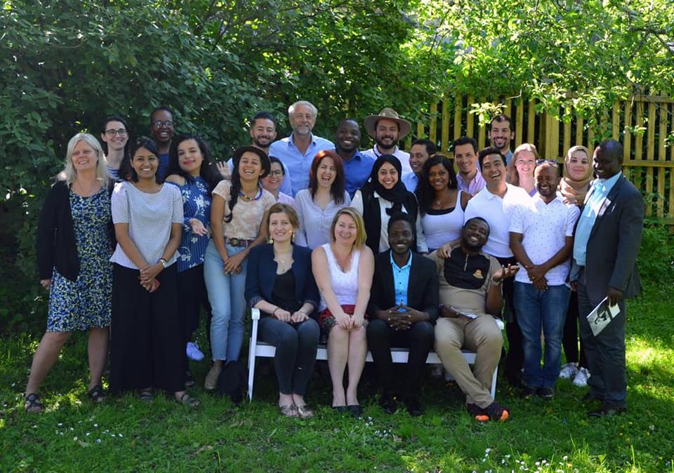 A group photograph from the International Training in Dialogue and Mediation programme in 2019.